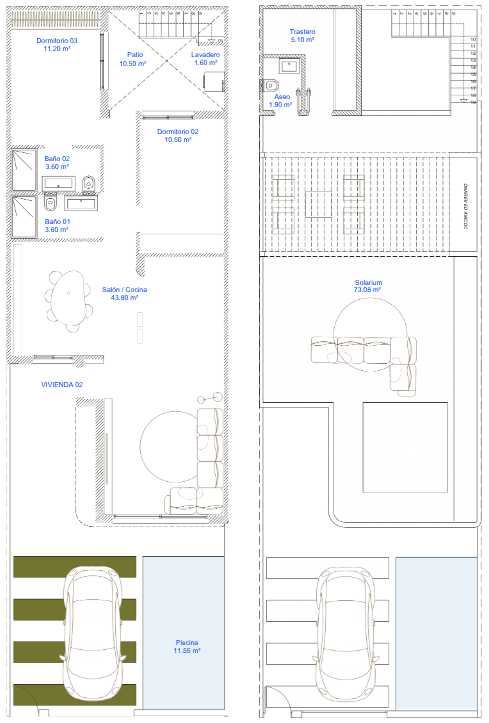 Villa de 3 dormitorios y piscina privada en San Pedro del Pinatar